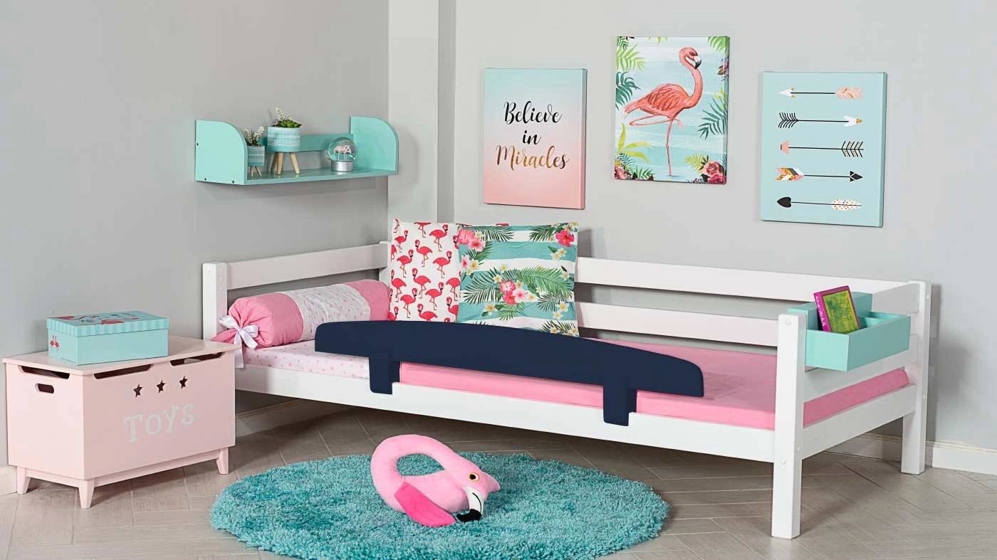 מיטת ילדים מיקה רוחב 90 ס"מ | עם מעקה אחורי